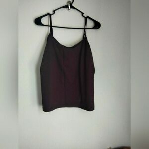 Apostrophe Cami Women Large Brown Top Elegant Office Academia Casual Versatile